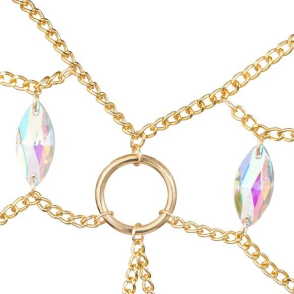 💘 Luxury Metal Body Chain Bra | Eco-Friendly Gold Full Body Jewelry - Picture 6 of 7